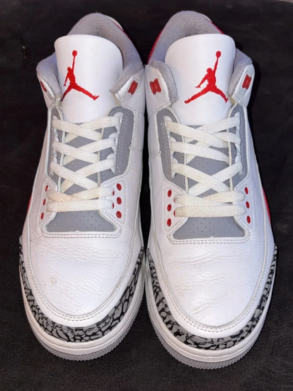White and Red Retro Basketball Sneakers with Elephant Print